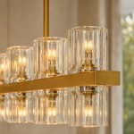 Square Gold Crystal Island Chandelier-1320