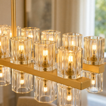 Square Gold Crystal Island Chandelier-1320