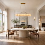 Staggered Marble Slice Linear Dining Pendant L1200 - Copper