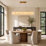 Staggered Marble Slice Linear Dining Pendant L1200 - Copper