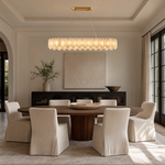 Staggered Marble Slice Linear Dining Pendant L1200 - Copper