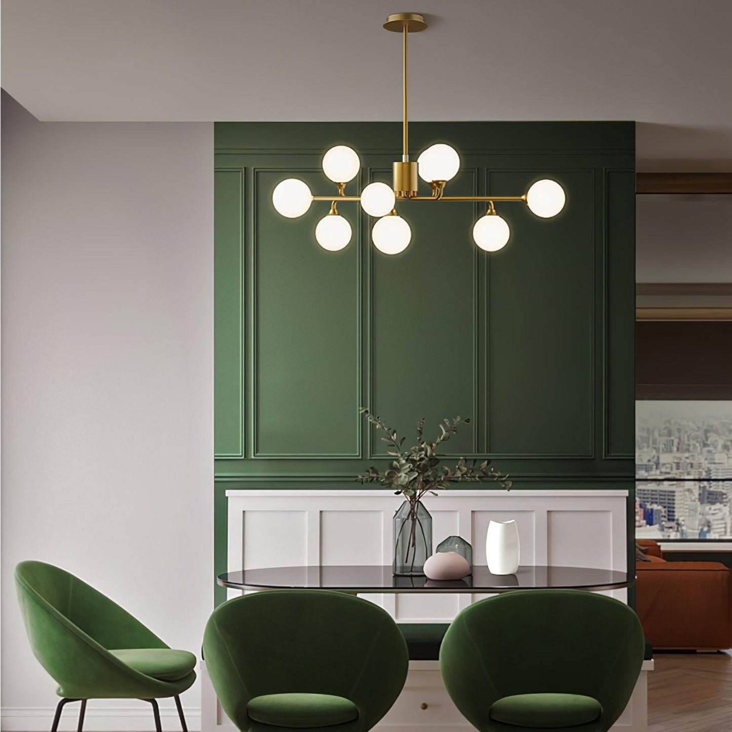 Staggered Glass Globes Chandelier - YIOSI