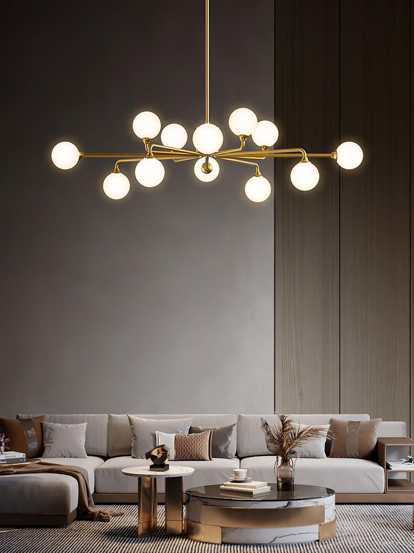 Staggered Glass Globes Chandelier - YIOSI