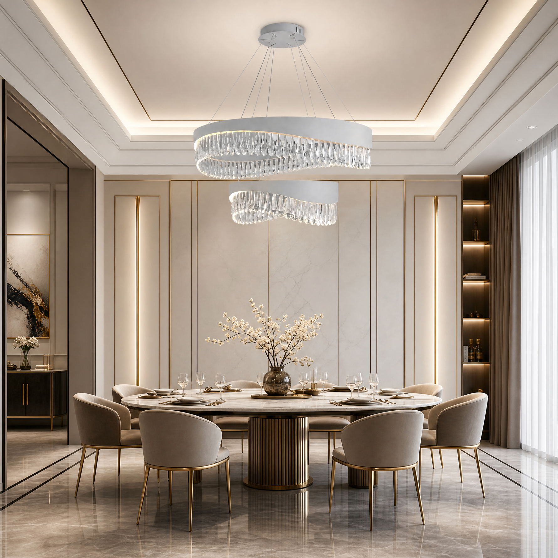 Stagno Crystal Duo Chandelier