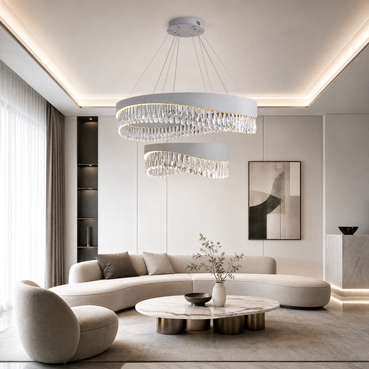 Stagno Crystal Duo Chandelier