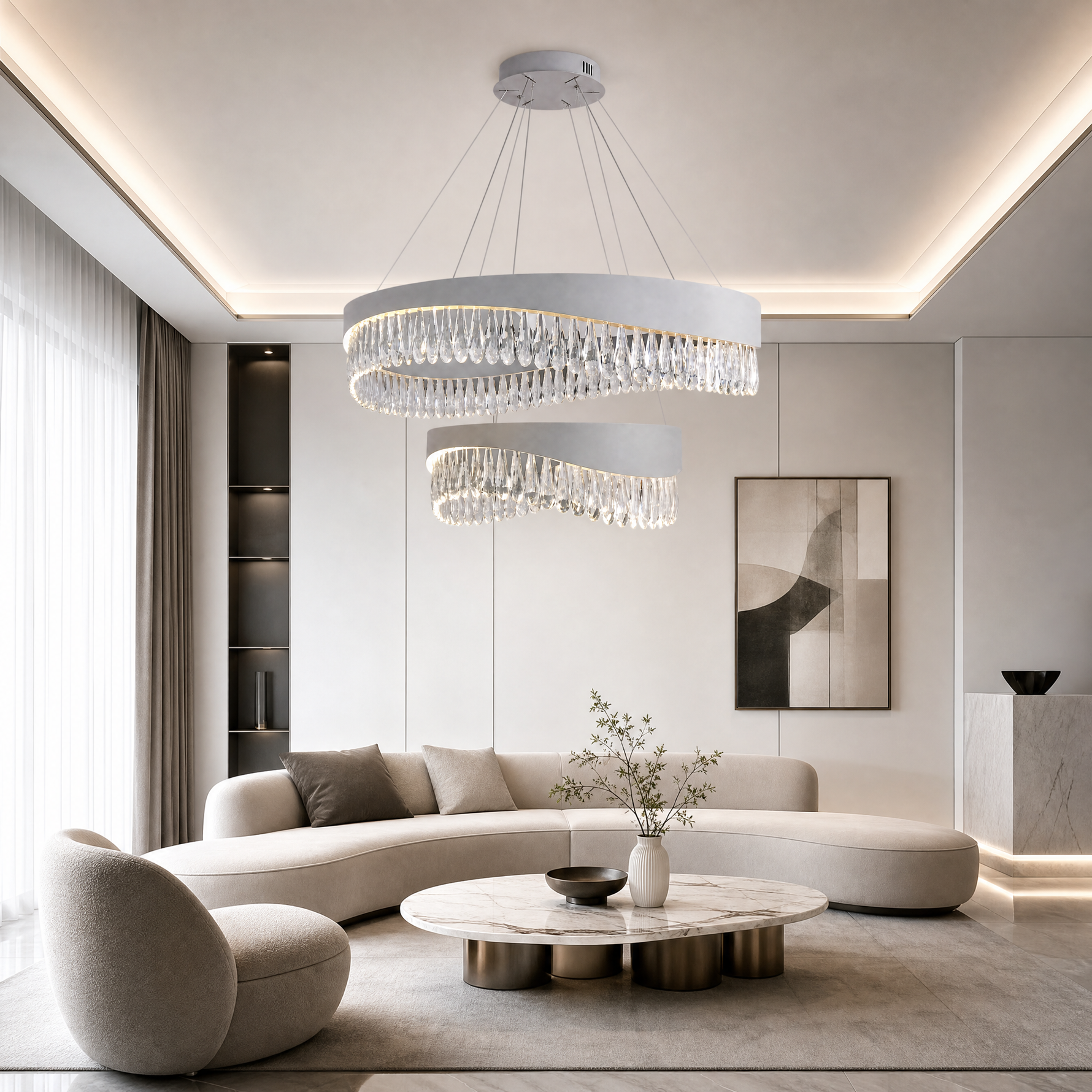 Stagno Crystal Duo Chandelier