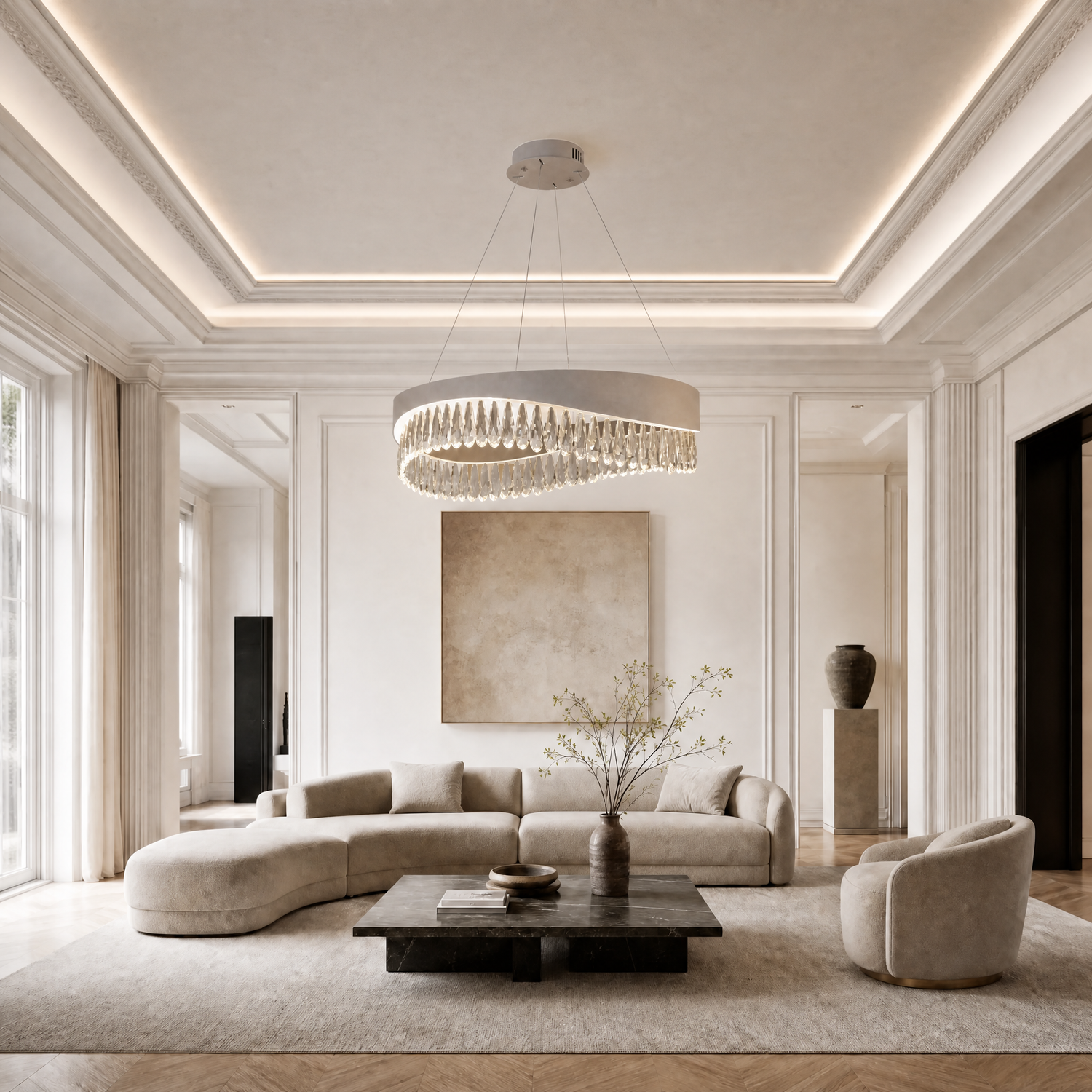 Stagno Crystal Halo Chandelier