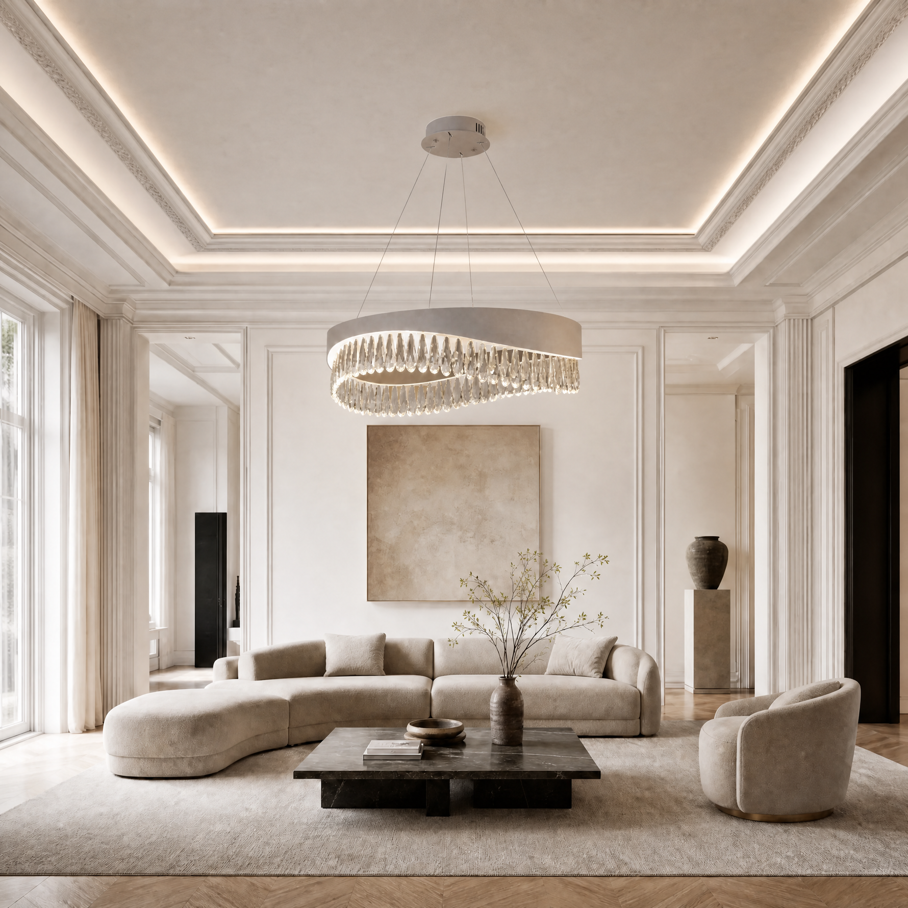 Stagno Crystal Halo Chandelier