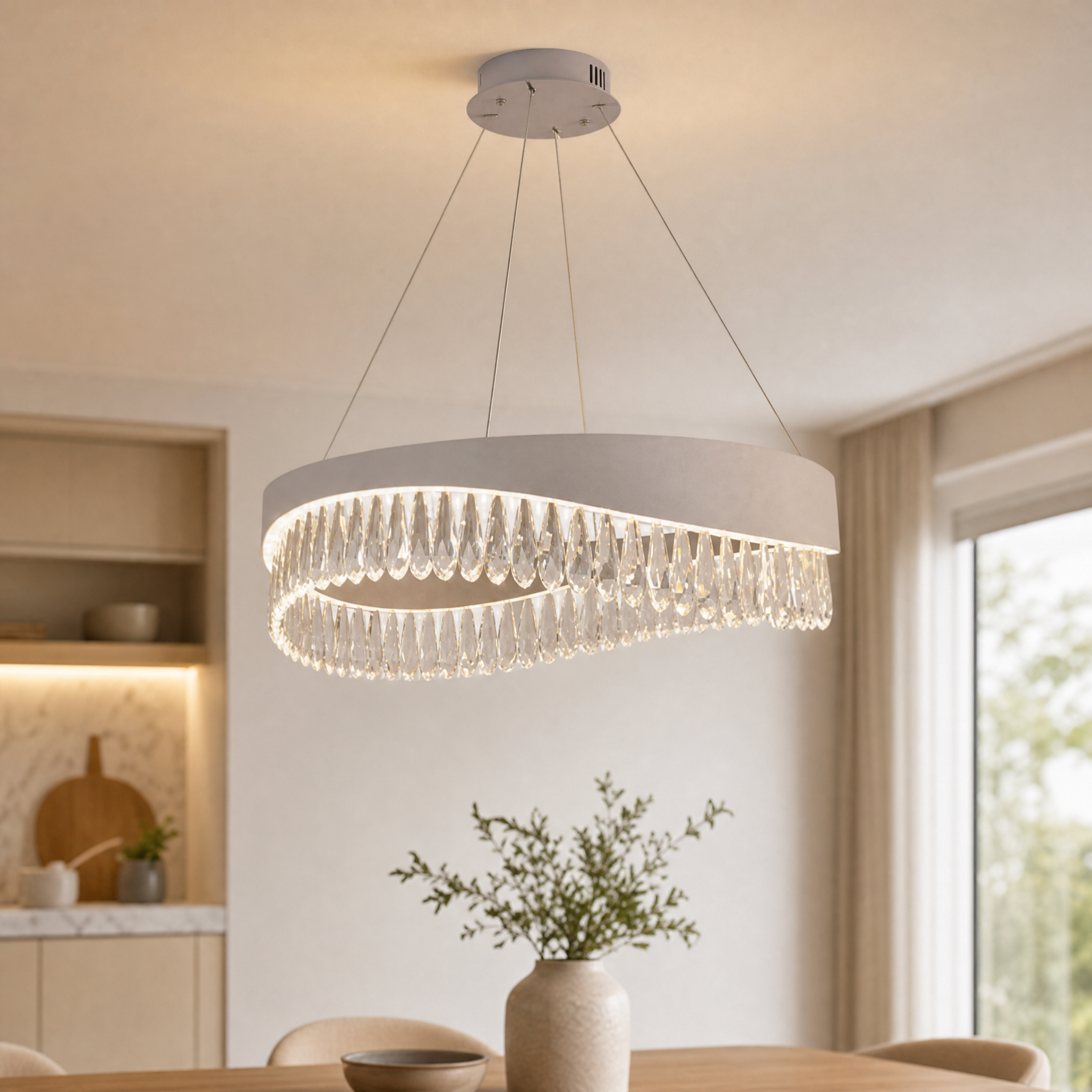 Stagno Crystal Halo Chandelier