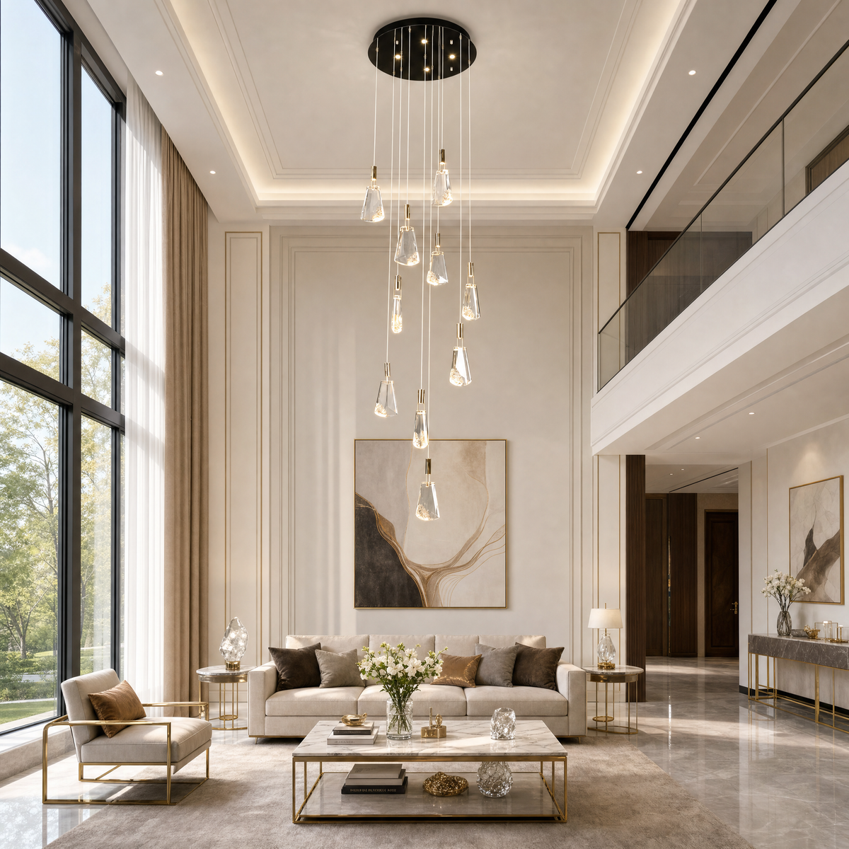 Stardust Fan Modern Multi-Tier Cluster Chandelier