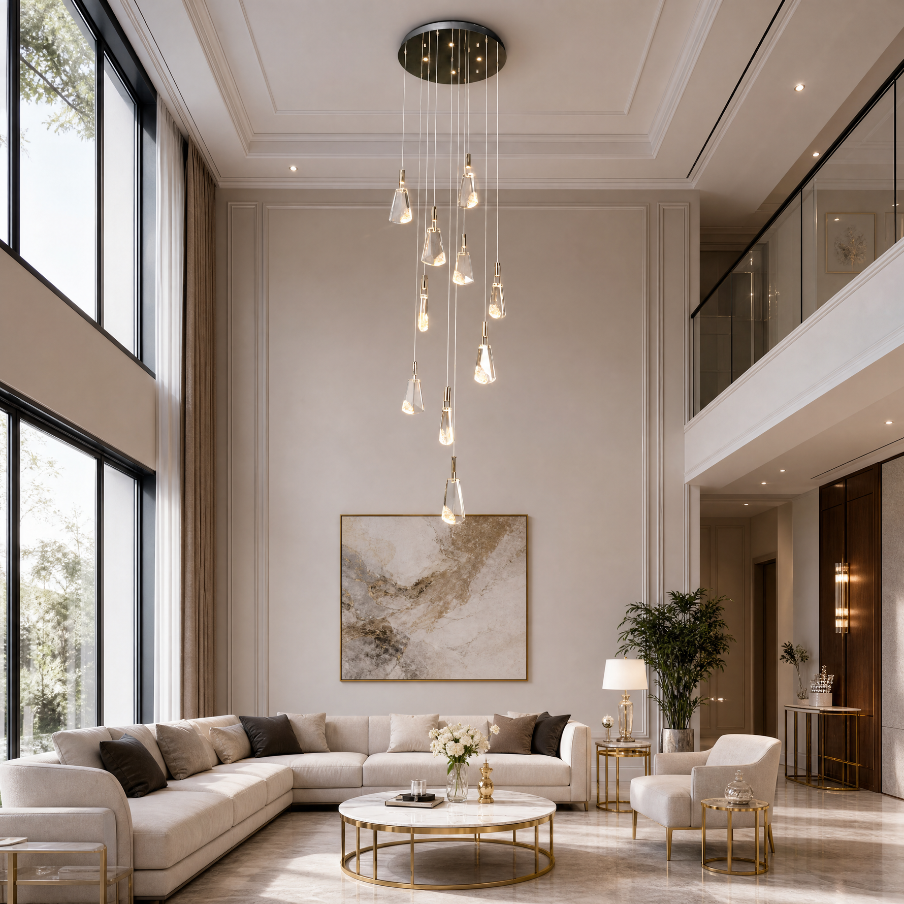 Stardust Fan Modern Multi-Tier Cluster Chandelier