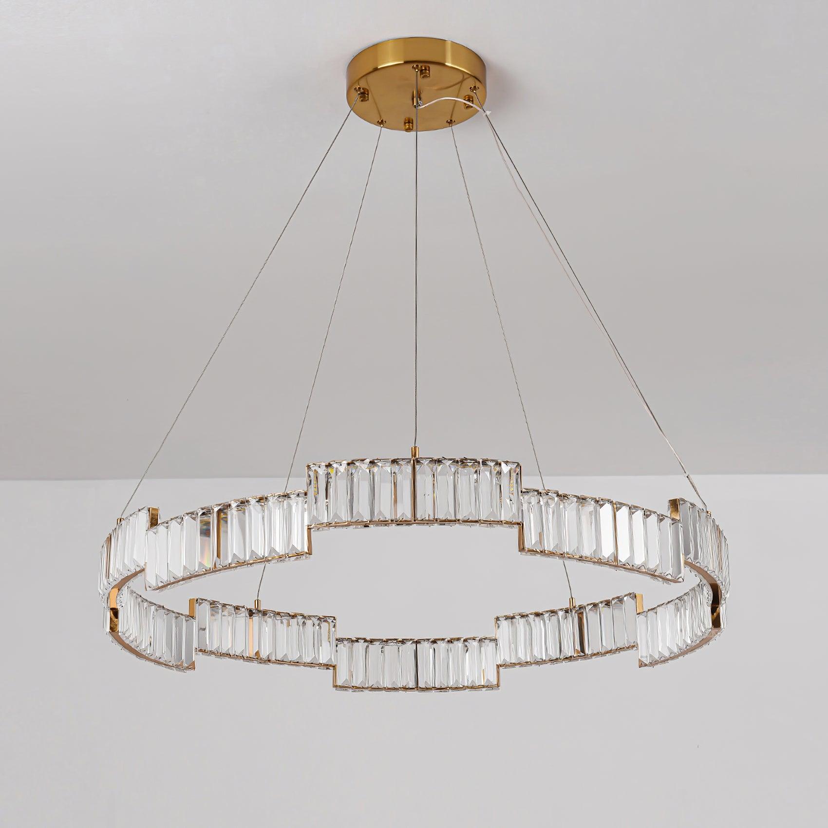 Stella Crystal Chandelier – Copper Finish Clear Crystal LED Ceiling Light