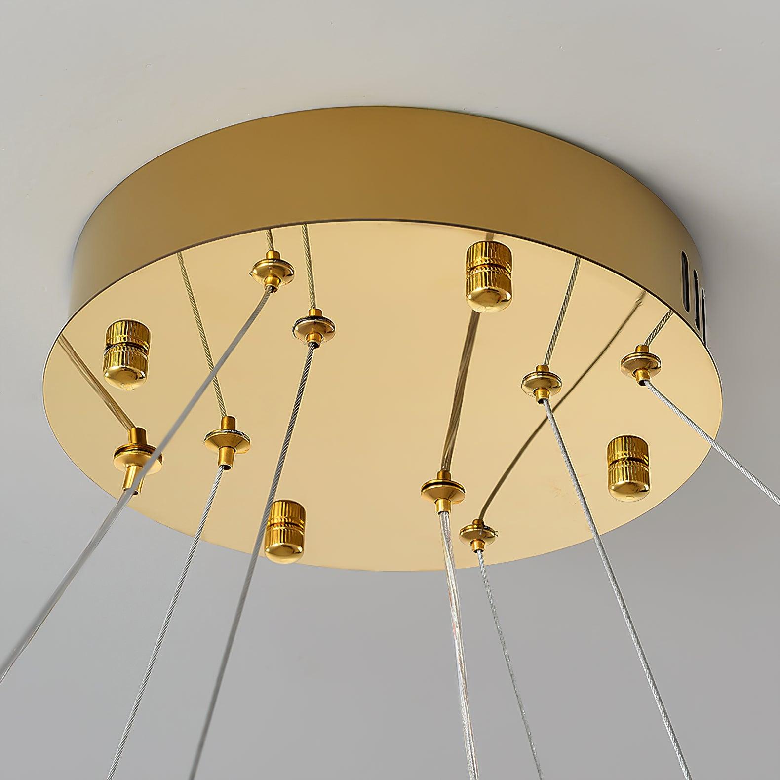 Stella Gold Crystal LED Chandelier with Warm Cool Lights