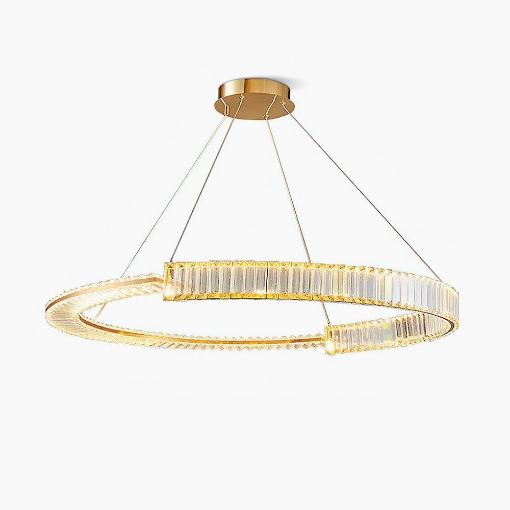 Stella Gold Crystal LED Chandelier with Warm Cool Lights