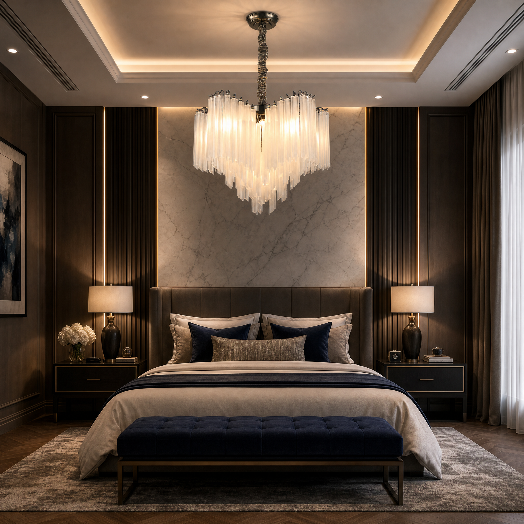 Stelo Glass Rod Chandelier
