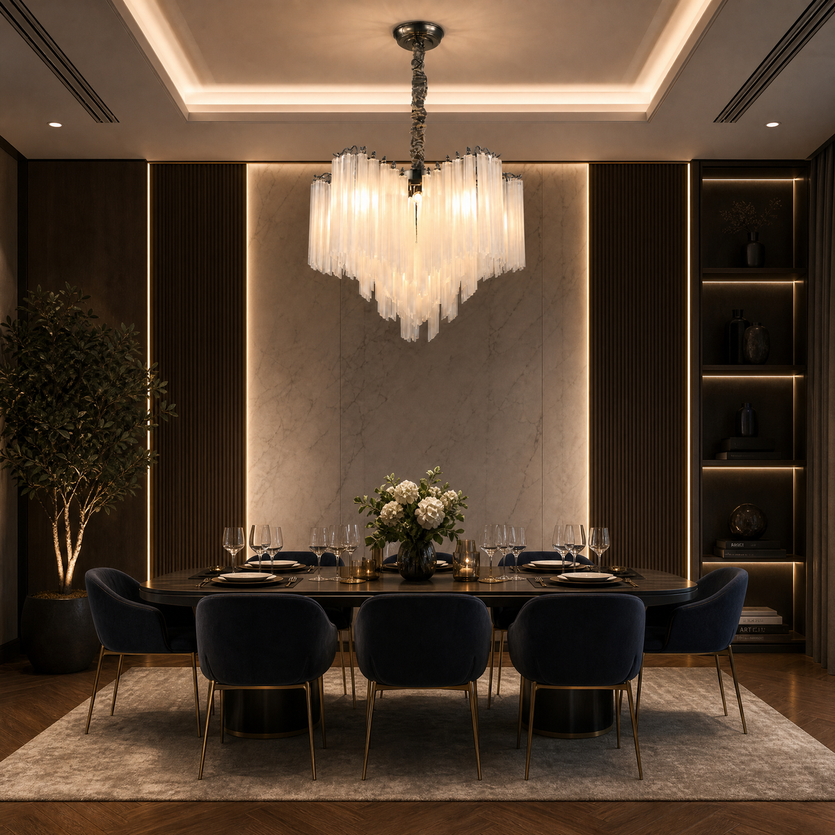 Stelo Glass Rod Chandelier
