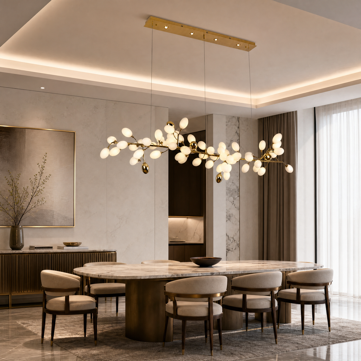 Stilla Brass Linear Chandelier