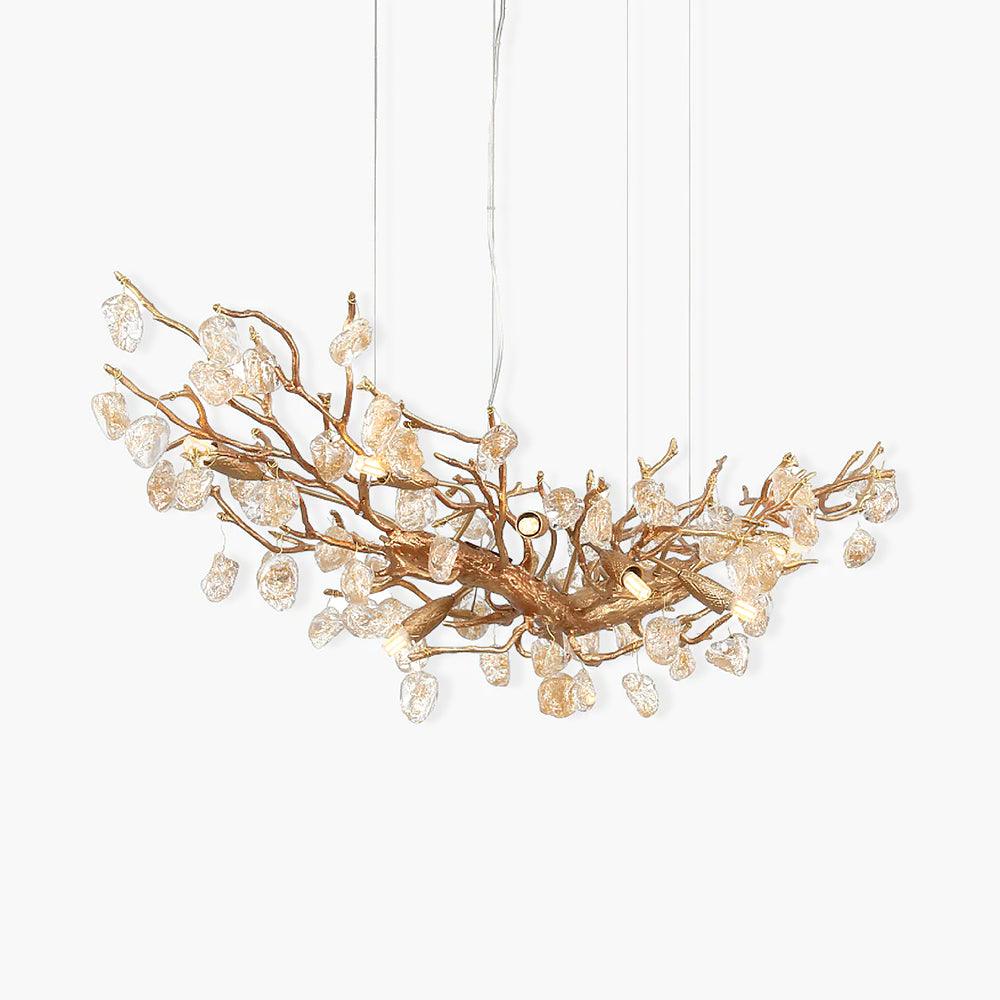 Stone Crystal Brass Chandelier - YIOSI