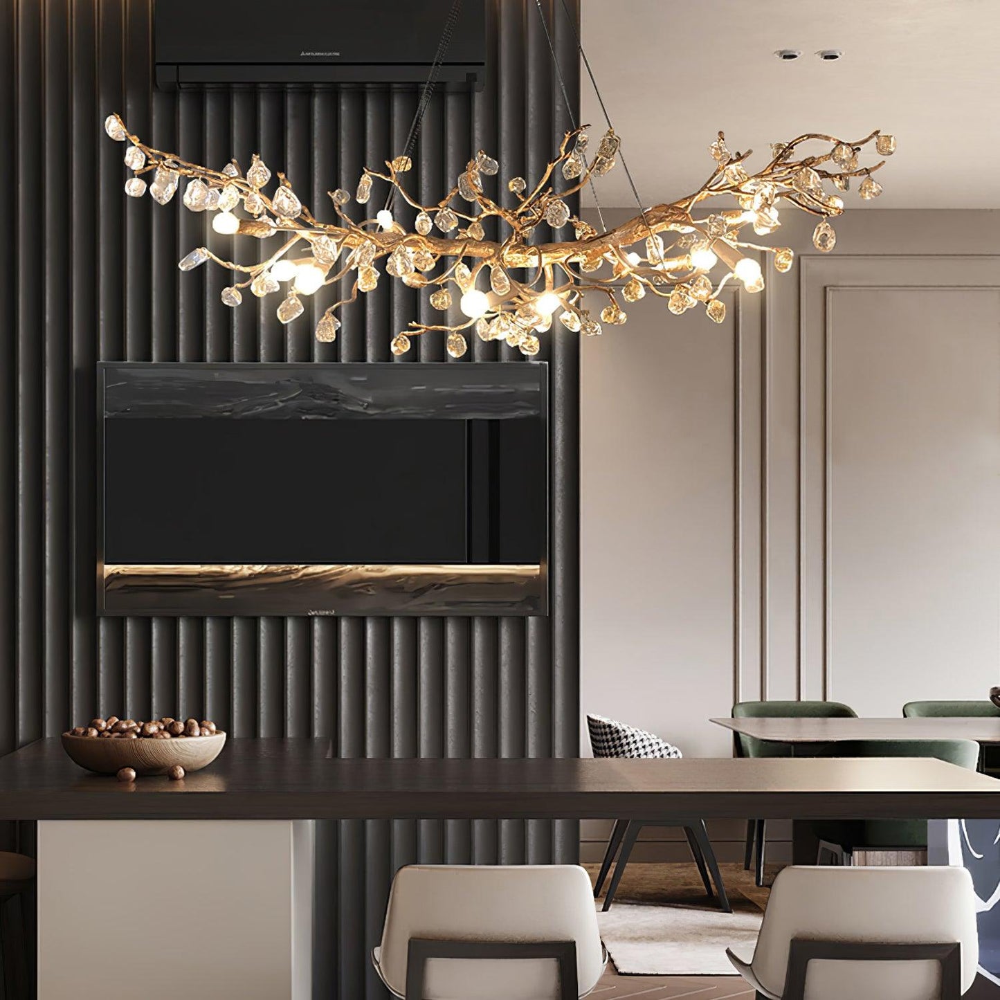 Stone Crystal Brass Chandelier - YIOSI
