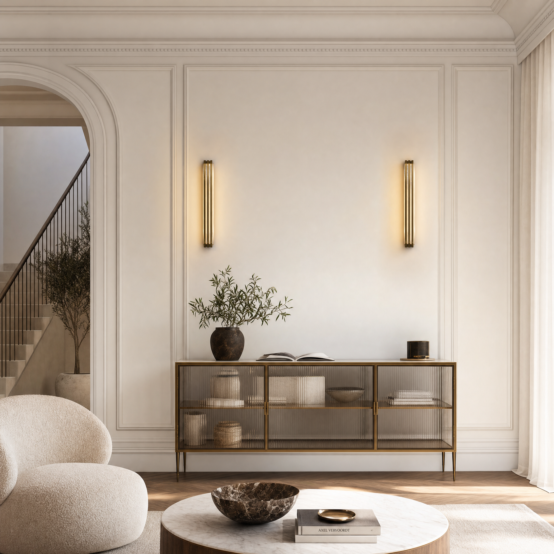 Striscia Alabaster Modern Long Sconces