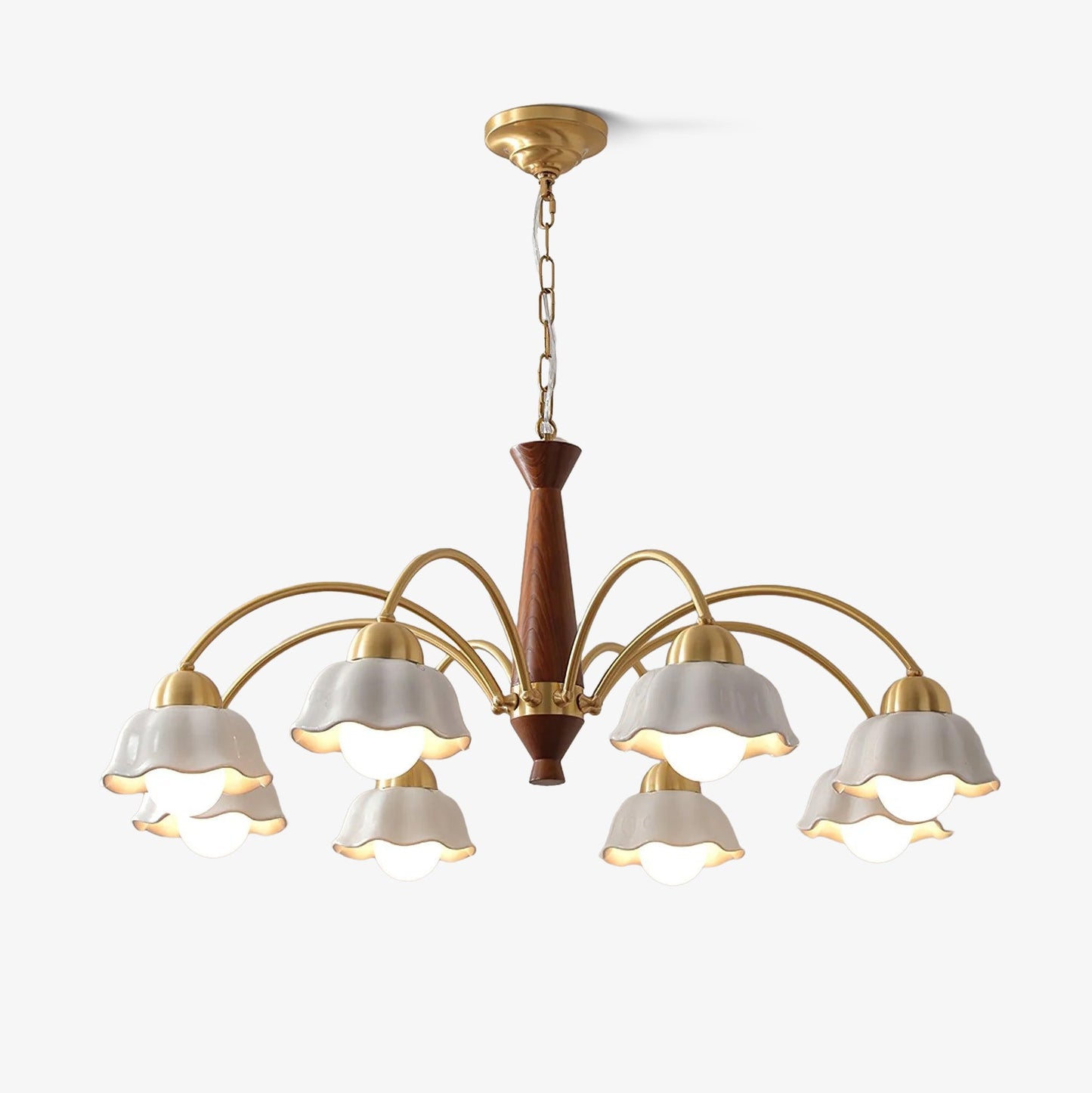 Swedish Modern Brass Chandelier - YIOSI