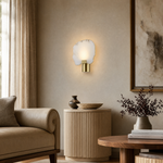 Terra Slice Half Moon Alabaster Wall Sconce