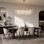 Textured Glass Disc Branch Chandelier in Gold Finish