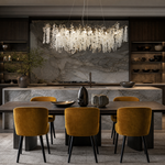 Textured Glass Disc Branch Chandelier in Gold Finish