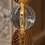 Textured Multi-Colored Glass Torchiere Floor Lamp