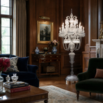 Tiered Beaded Crystal Floor Lamp