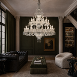 Tiered Candle Glass Crystal Chandelier