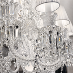 Tiered Crystal Chandelier with Fabric Shades