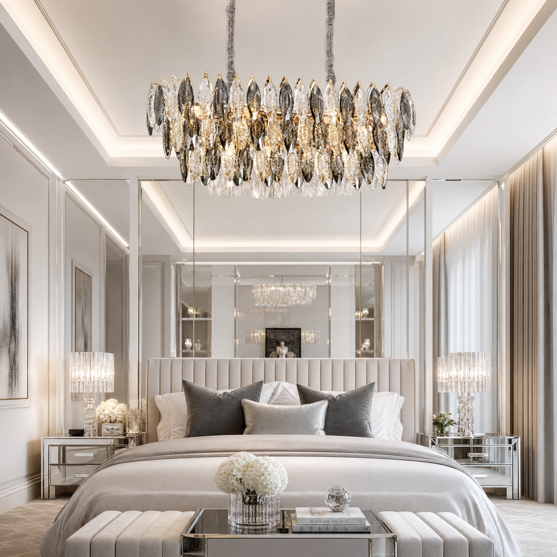 Tondo Crystal Rectangular Chandelier