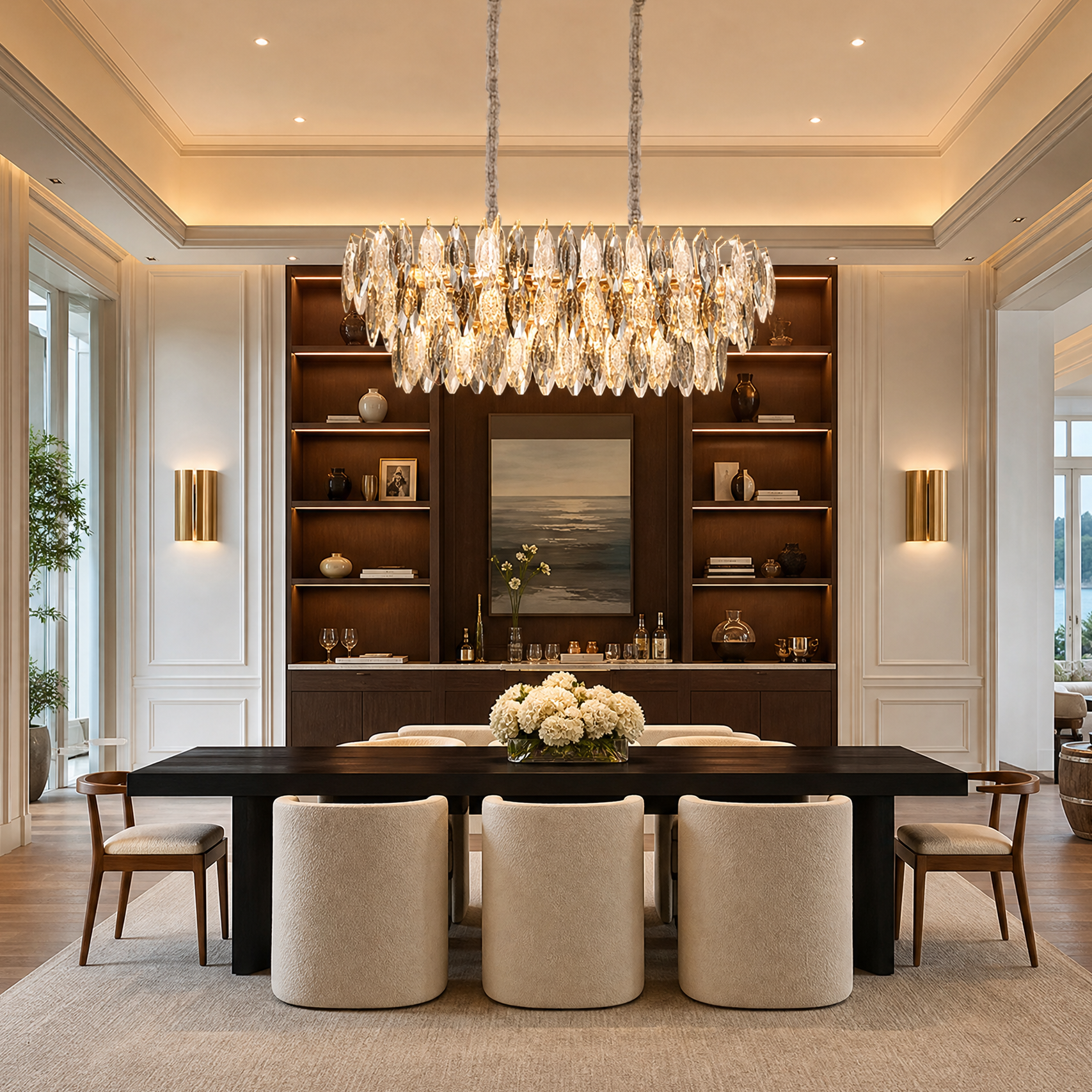 Tondo Crystal Rectangular Chandelier