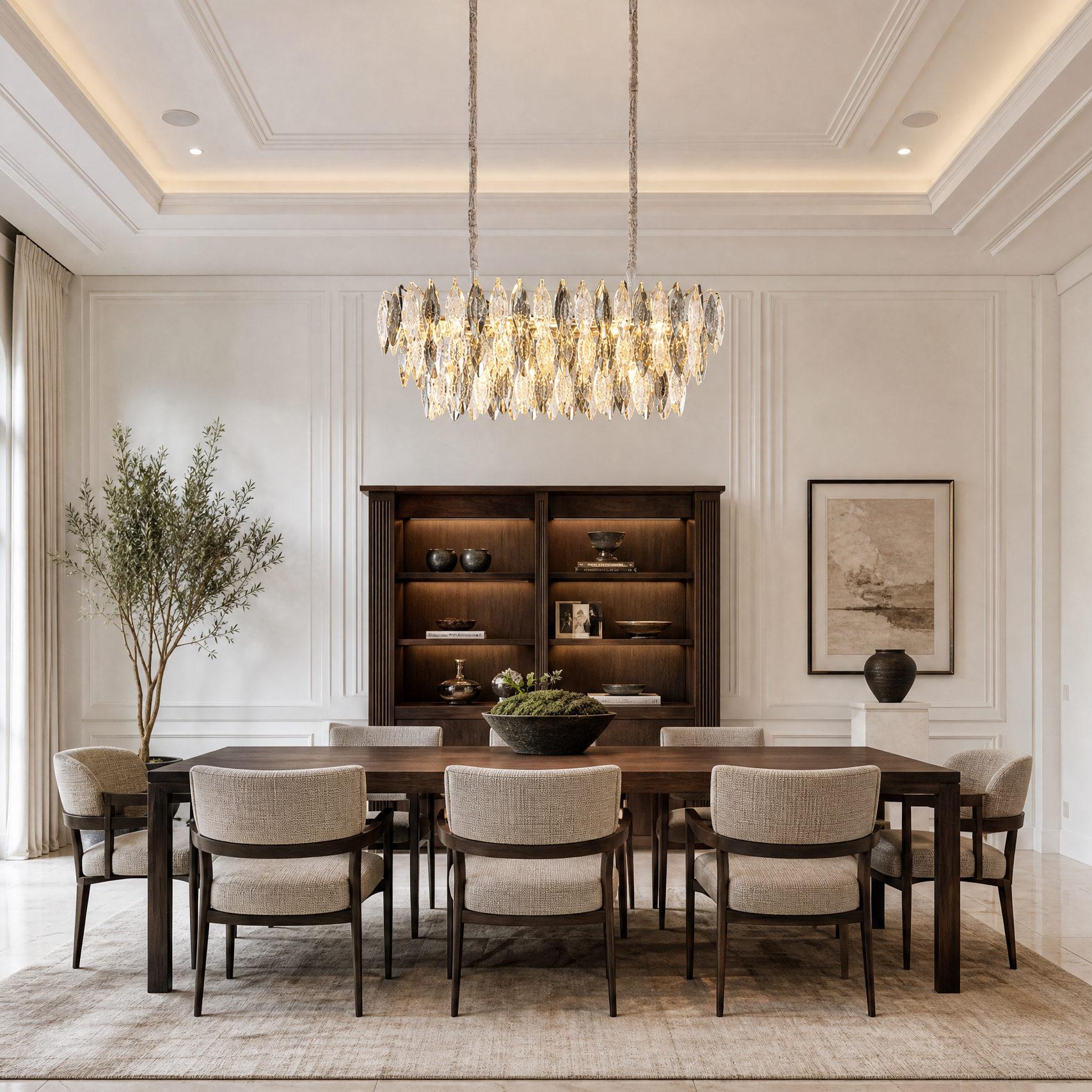 Tondo Crystal Rectangular Chandelier