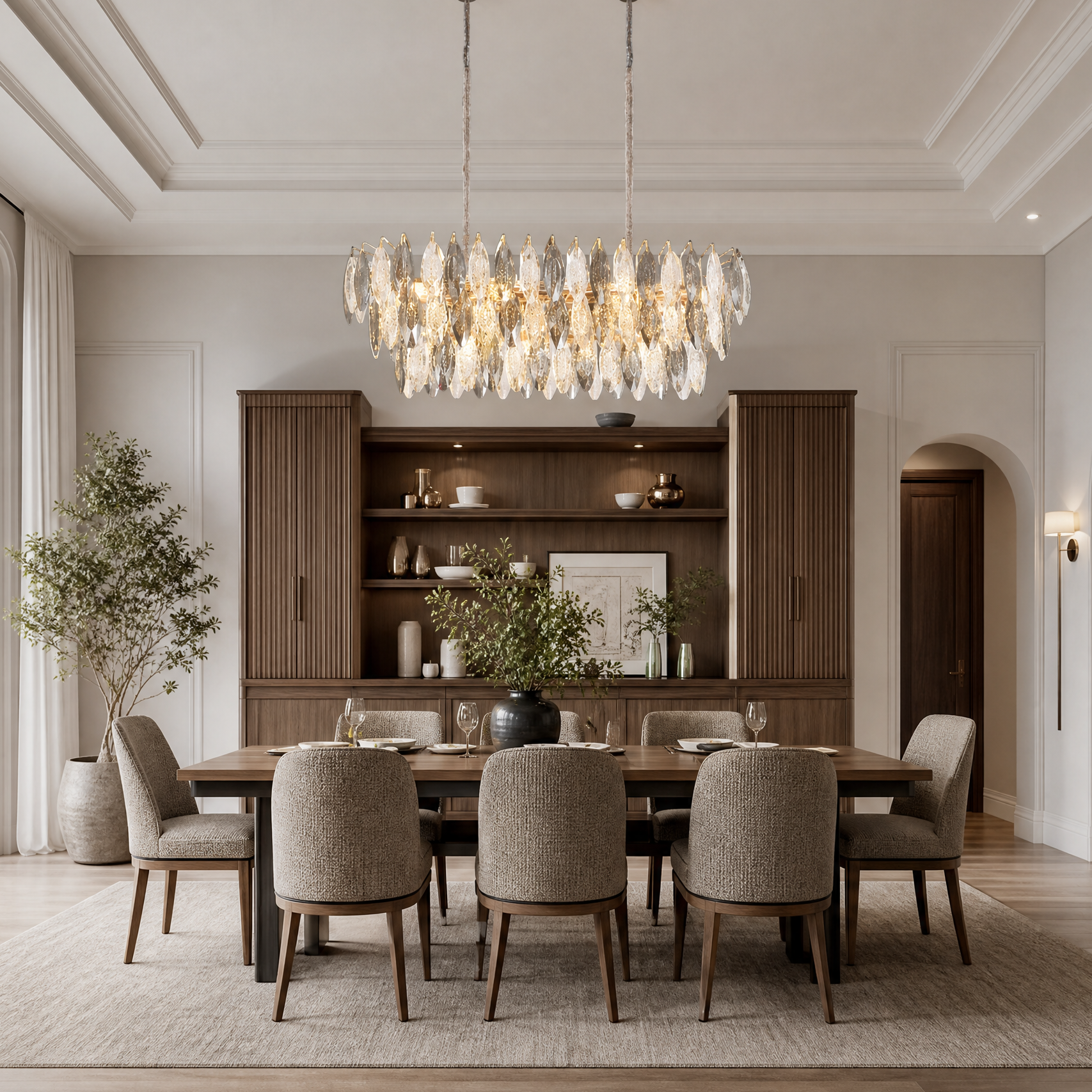 Tondo Crystal Rectangular Chandelier