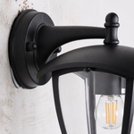 Traditional Black Aluminum Downlight Outdoor Wall Lantern