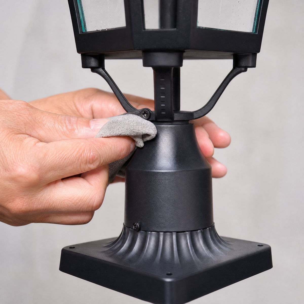 Traditional Matte Black Cast Aluminum Outdoor Post Lantern
