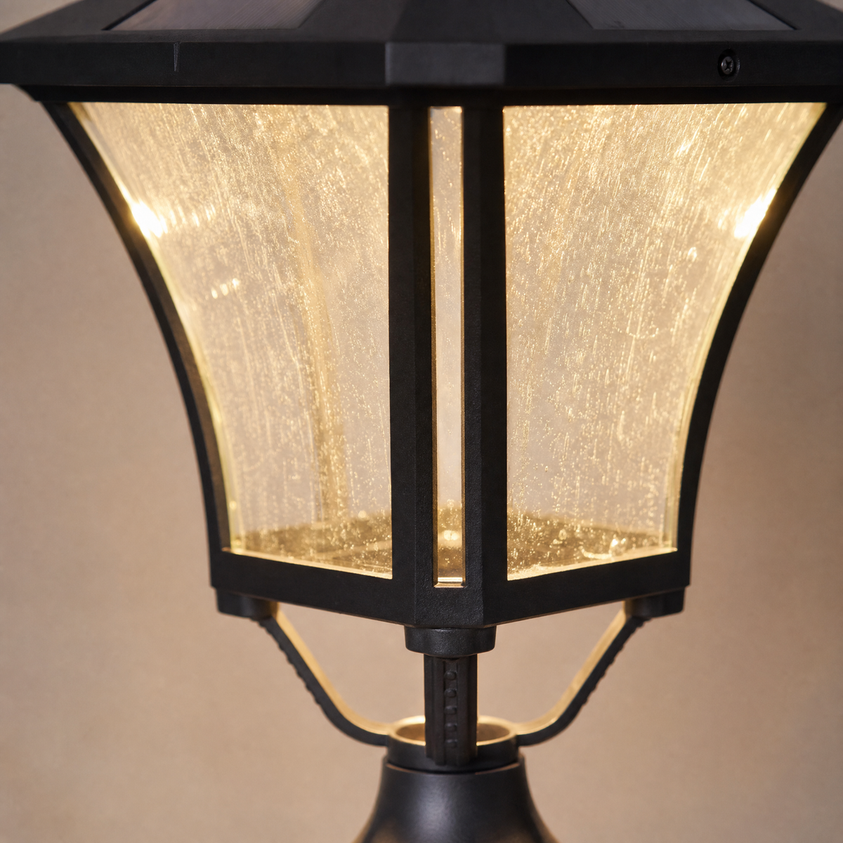Traditional Matte Black Cast Aluminum Outdoor Post Lantern