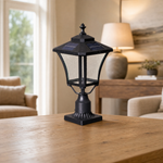 Traditional Matte Black Cast Aluminum Outdoor Post Lantern