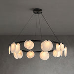 Elegant Trinidad Alabaster 8-12 Head Brass & White Chandelier