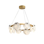 Elegant Trinidad Alabaster 8-12 Head Brass & White Chandelier
