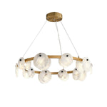 Elegant Trinidad Alabaster 8-12 Head Brass & White Chandelier