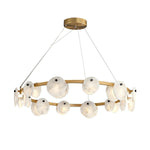 Elegant Trinidad Alabaster 8-12 Head Brass & White Chandelier