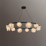 Elegant Trinidad Alabaster 8-12 Head Brass & White Chandelier