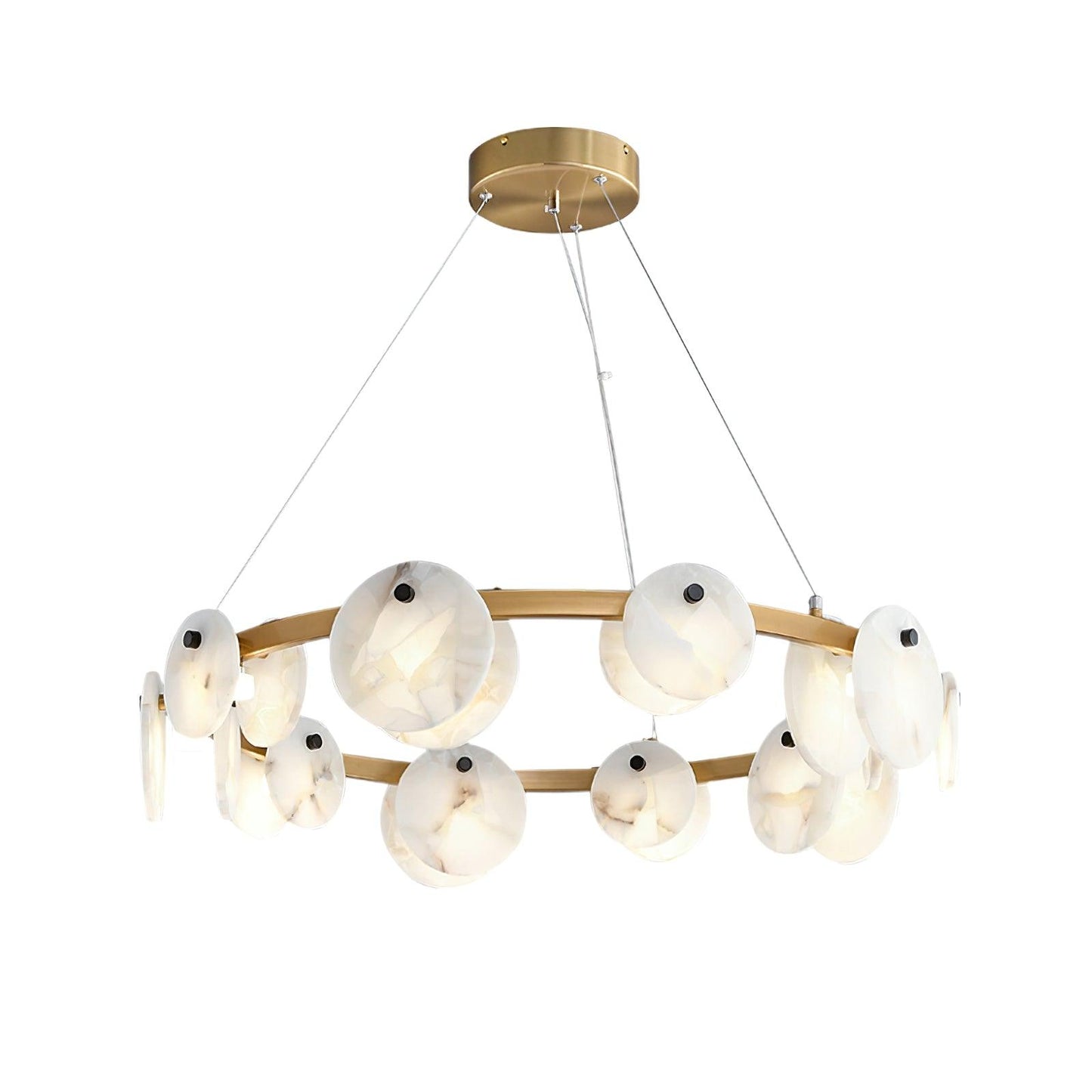 Elegant Trinidad Alabaster 8-12 Head Brass & White Chandelier