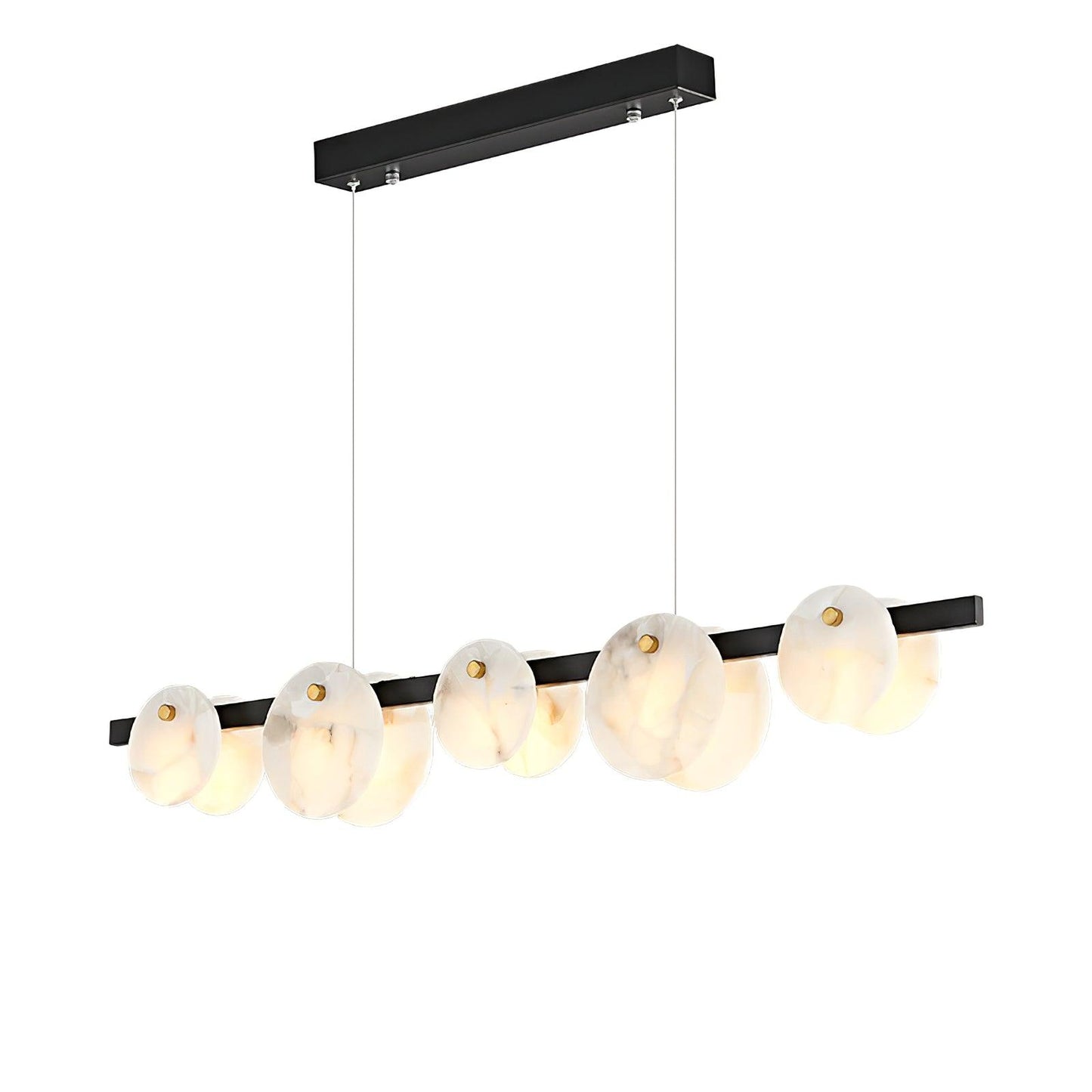 Trinidad Alabaster Brass & White Snowflake Dining Chandelier