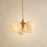 Triple Orb Cluster Alabaster Pendant Light