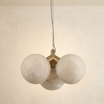 Triple Orb Cluster Alabaster Pendant Light
