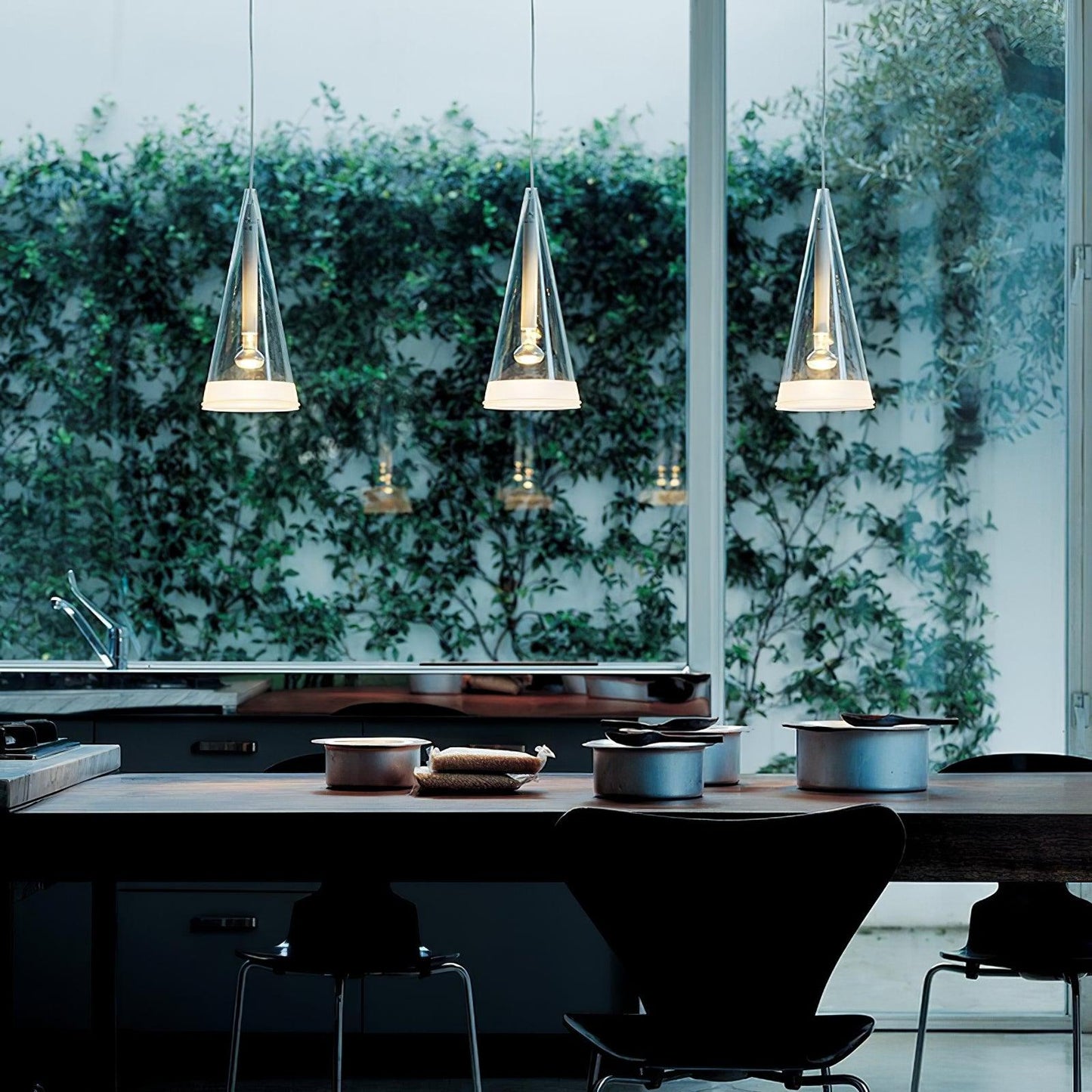 Elegant Tuileries Glass Pendant Light with Chrome Iron Frame